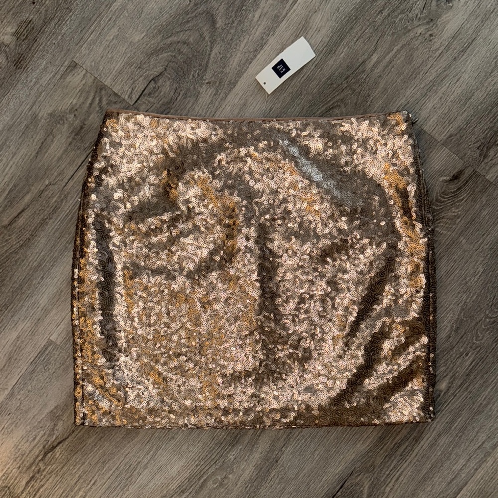 GAP Gold Sequin Mini Skirt